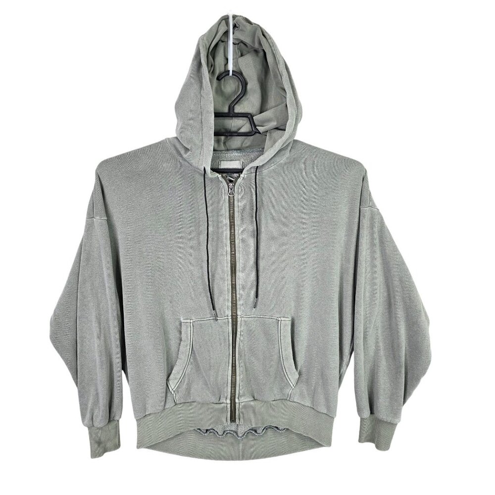 Womens American Eagle Green Jegging Fit Full Zip Hoodie Jacket Cotton Blend XS